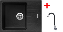 Sinks PERFECTO 650 Granblack + Elasta nerez/černá 